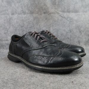 Bass Shoes Mens 10.5 Oxford Wingtip Leather Classic Comfort Professional Black
